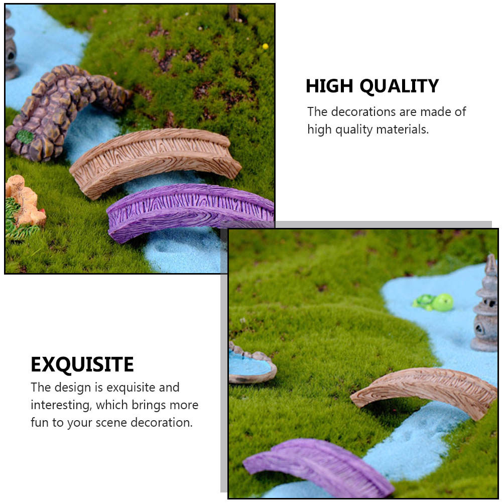 Bonsai Garden With Pond - 5Pcs Resin Garden Ornaments Mini Pond