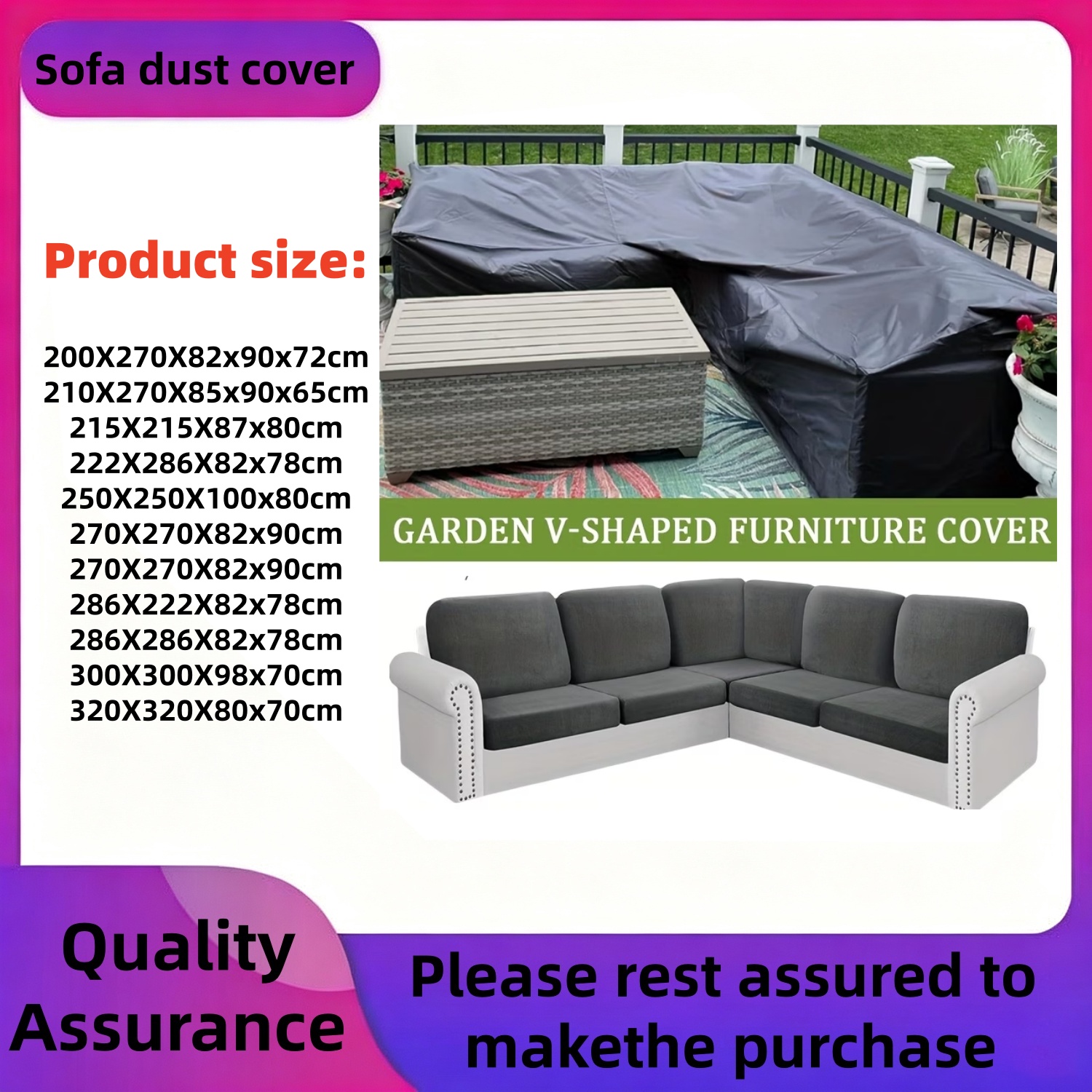 Bonsai Garden Bench - eavy-Duty Outdoor V-Shaped Furniture Cover -