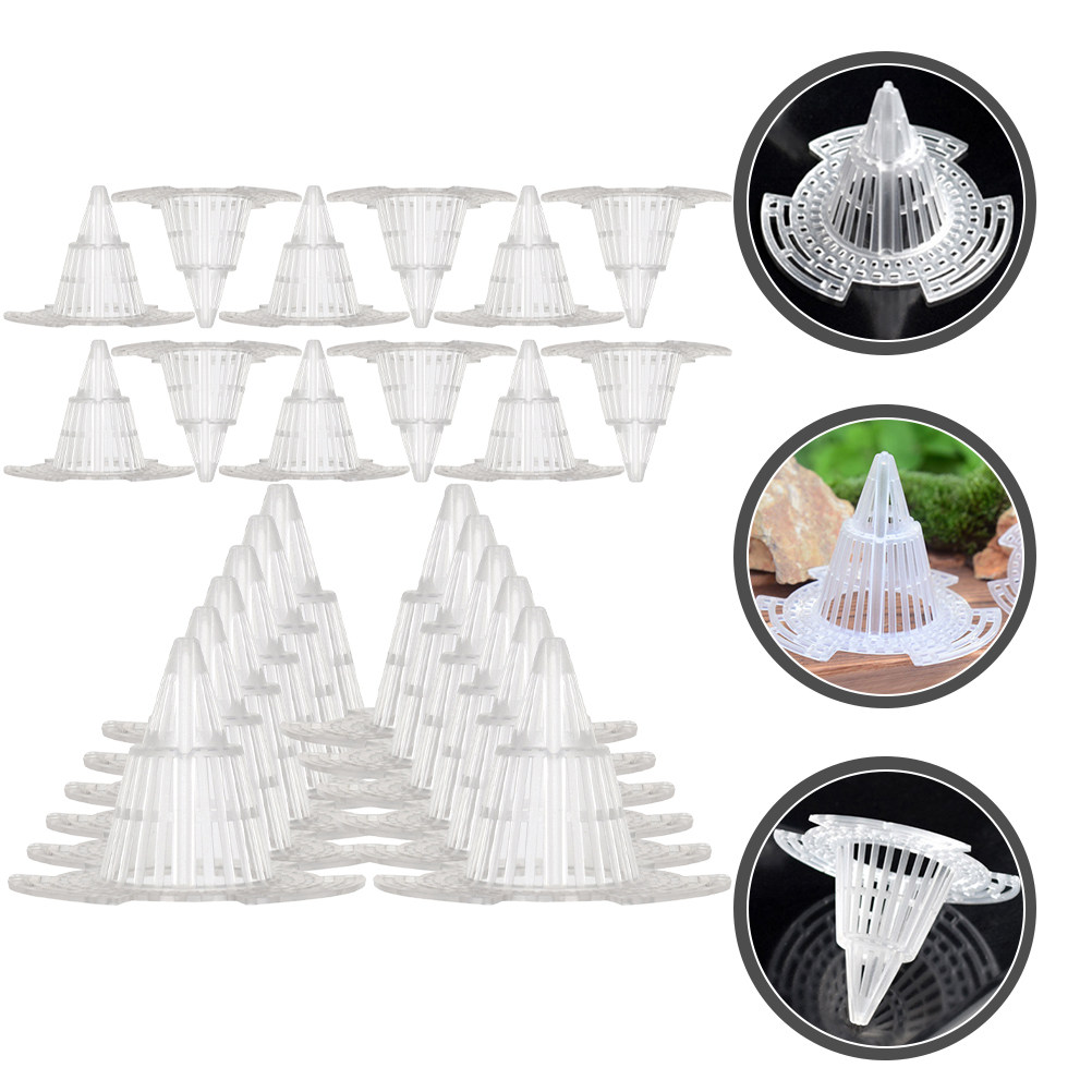 Bonsai Garden Cafe - 24Pcs High-Durability PP Cone Planter Mesh