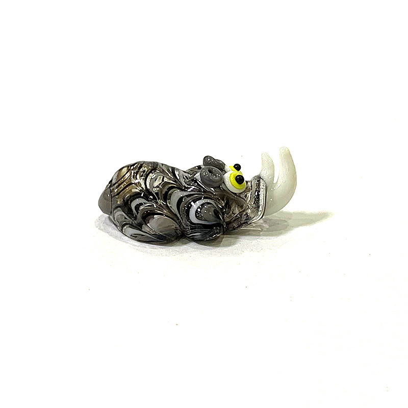 Miniature Glass Rhino Figurine – Bonsai Garden Japan recenzja i cena