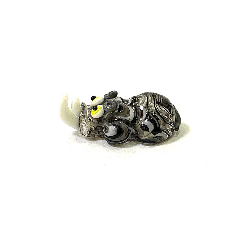 Miniature Glass Rhino Figurine – Bonsai Garden Japan recenzja i cena