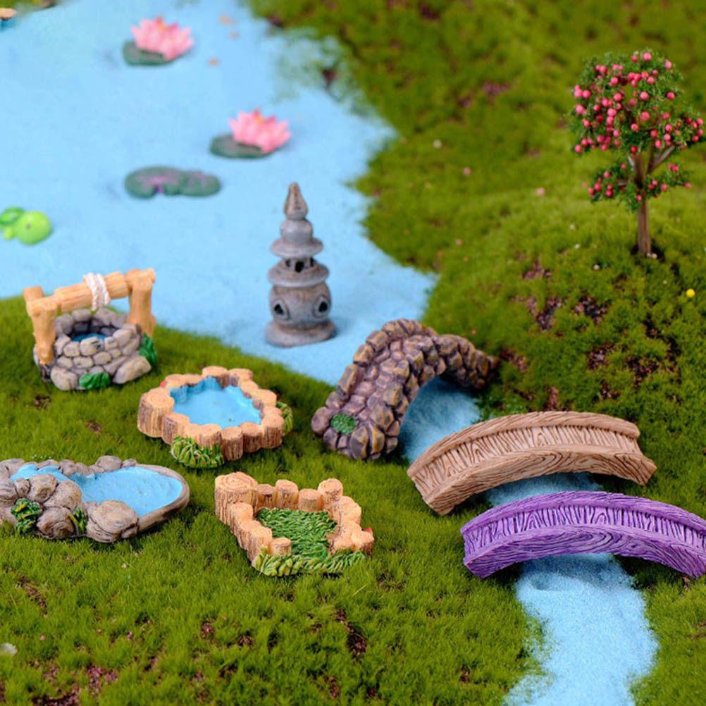 5Pcs Resin Garden Ornaments Mi – Bonsai Garden With Pond recenzja i cena