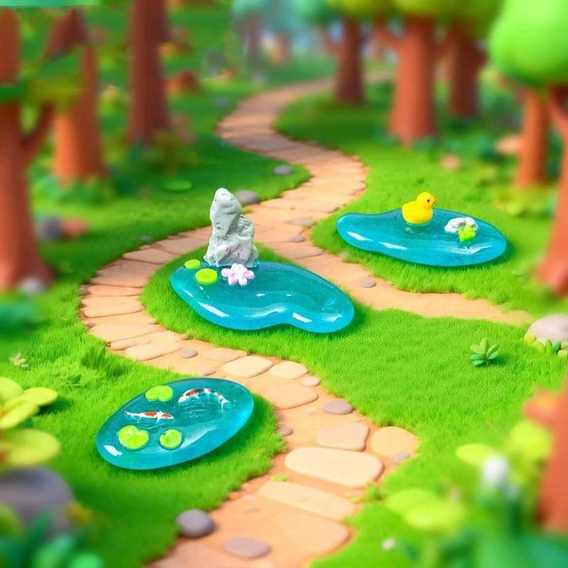 【MA】Mini Resin Pond Ornaments  – Bonsai Garden With Pond recenzja i cena
