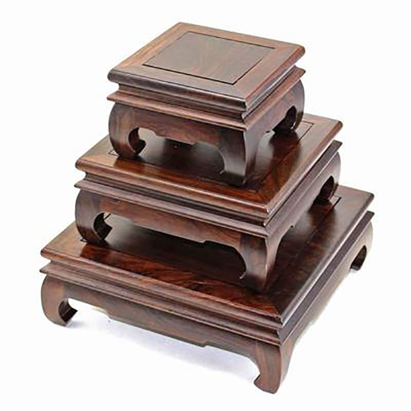 Red Wood Buddha Ornament Base, – Bonsai Rock Garden recenzja i cena