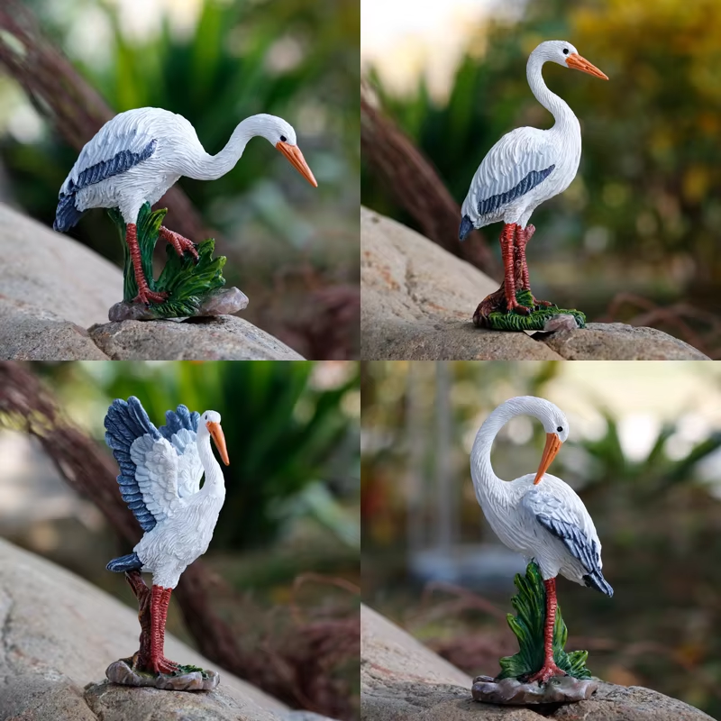 Mini Cute Egret Crane Resin St – Bonsai Garden With Pond recenzja i cena