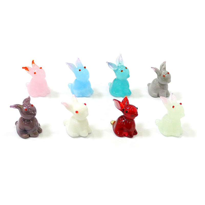 2pcs Mini Glass Bunny Figurine – Bonsai Garden Japan recenzja i cena