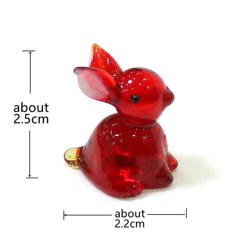 2pcs Mini Glass Bunny Figurine – Bonsai Garden Japan recenzja i cena