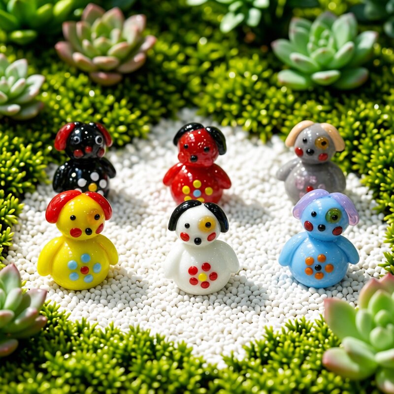 Cute Handmade Mini Glass Dog F – Bonsai Garden Japan recenzja i cena
