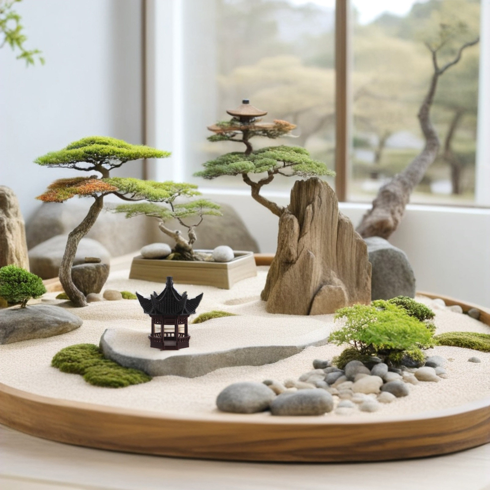 Mini Pagoda Miniature Landscap – Bonsai Garden With Pond recenzja i cena